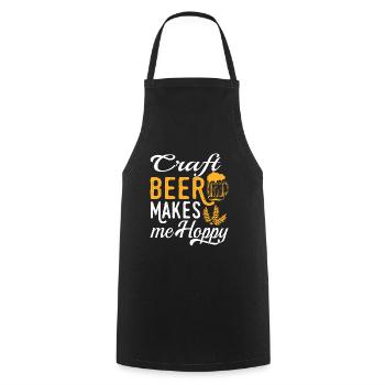 Craft Beer Makes Me Happy Tee For Alcoholic - Kochschürze - Schwarz - Vorne - AI Model Male 185 dark (185cm)
