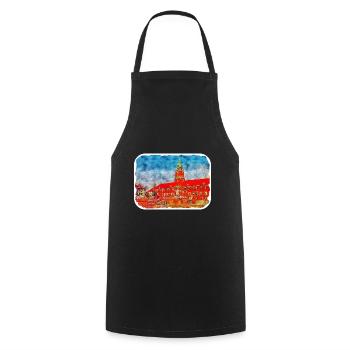 Seville Spain Watercolor Sketch Illustration - Cooking Apron - black - Front - AI Model Male 185 dark (185cm)