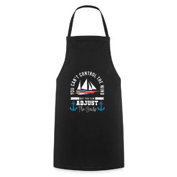 Sailing Sailor Sailing Waves - Cooking Apron - black - Front - AI Model Male 185 dark (185cm)