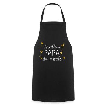 Meilleur Papa du monde - Tablier de cuisine - noir - Devant - AI Model Male 185 dark (185cm)