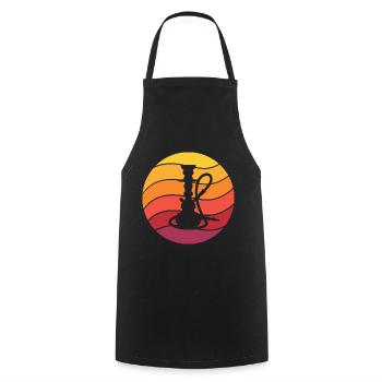 Wasserpfeife Retro Style Vintage - Kochschürze - Schwarz - Vorne - AI Model Male 185 dark (185cm)