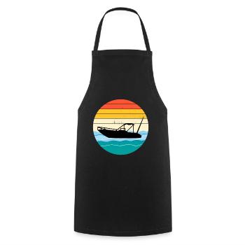 Rc Boat Racing Electric Powerboat Vintage Retro - Cooking Apron - black - Front - AI Model Male 185 dark (185cm)