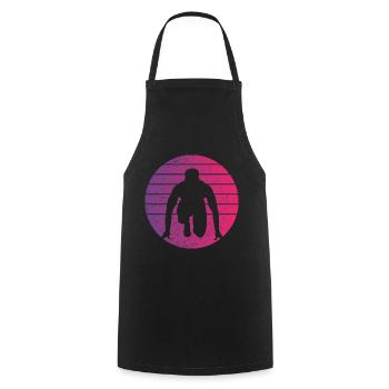 Running Retro Style Vintage - Cooking Apron - black - Front - AI Model Male 185 dark (185cm)