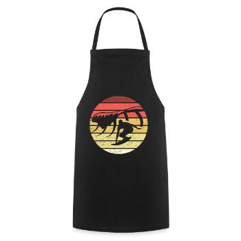 Surfing Retro Style Vintage - Cooking Apron - black - Front - AI Model Male 185 dark (185cm)