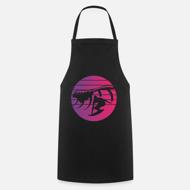 Surfing Retro Style Vintage - Cooking Apron - black