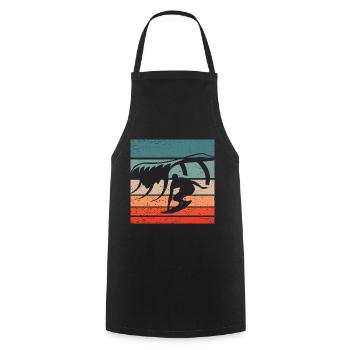 Surfing Retro Style Vintage - Cooking Apron - black - Front - AI Model Male 185 dark (185cm)