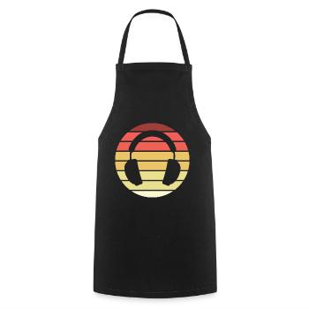Headphones Retro Style Vintage - Cooking Apron - black - Front - AI Model Male 185 dark (185cm)
