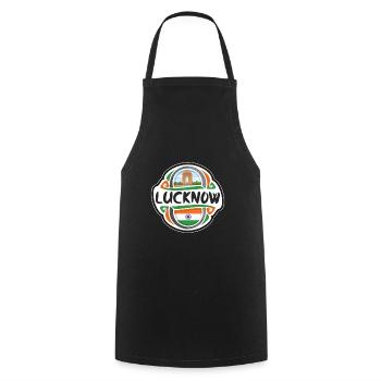 Lucknow India Flag Badge Souvenir de voyage - Tablier de cuisine - noir - Devant - AI Model Male 185 dark (185cm)
