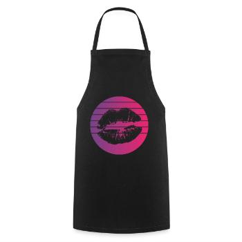 Lippen Retro Style Vintage - Kochschürze - Schwarz - Vorne - AI Model Male 185 dark (185cm)