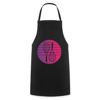 Tennis Retro Style Vintage - Kochschürze - Schwarz - Vorne - AI Model Male 185 dark (185cm)