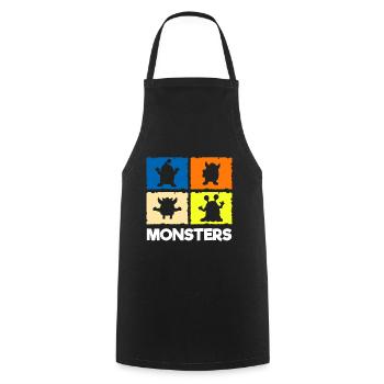 Monster Niedlich Kleine Schwester Großer Bruder - Kochschürze - Schwarz - Vorne - AI Model Male 185 dark (185cm)