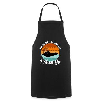 Airboat Fanboat Airboating Planeboat Swamp boat - Cooking Apron - black - Front - AI Model Male 185 dark (185cm)