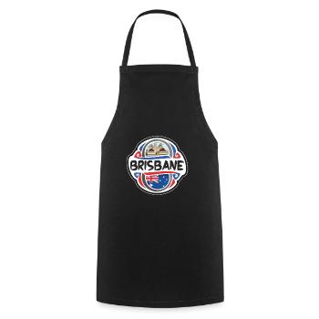 Brisbane Australia Flag Travel Souvenir Badge Stam - Cooking Apron - black - Front - AI Model Male 185 dark (185cm)