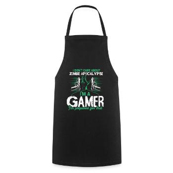 Zombie Apocalypse Virus Halloween - Tablier de cuisine - noir - Devant - AI Model Male 185 dark (185cm)