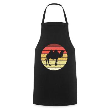 Camel Retro Style Vintage - Cooking Apron - black - Front - AI Model Male 185 dark (185cm)