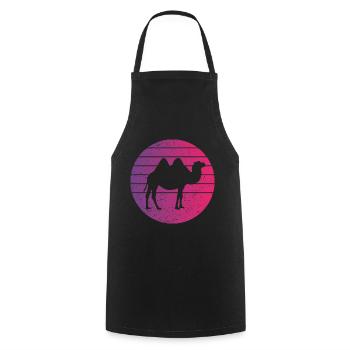 Camel Retro Style Vintage - Cooking Apron - black - Front - AI Model Male 185 dark (185cm)