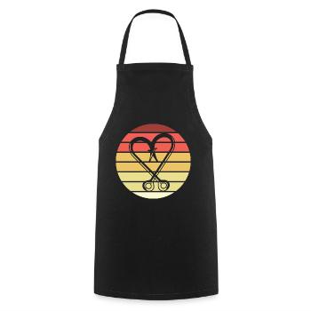 Fishing Hook Retro Style Vintage - Cooking Apron - black - Front - AI Model Male 185 dark (185cm)
