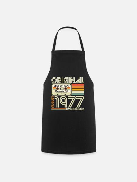August 1977 Vintage Retro Jahrgang Geburtstag - Kochschürze - Schwarz