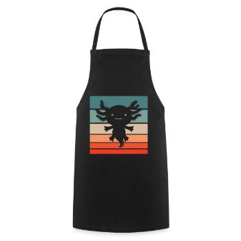 Axolotl Retro Style Vintage - Cooking Apron - black - Front - AI Model Male 185 dark (185cm)