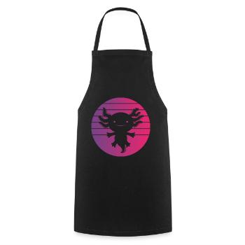 Axolotl Retro Style Vintage - Cooking Apron - black - Front - AI Model Male 185 dark (185cm)