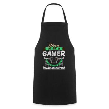Zombie Apocalypse Idée cadeau - Tablier de cuisine - noir - Devant - AI Model Male 185 dark (185cm)