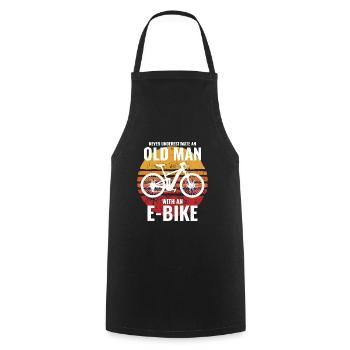 E-Bike Electric Bicycle Bike Cycling Dad Grandpa - Cooking Apron - black - Front - AI Model Male 185 dark (185cm)