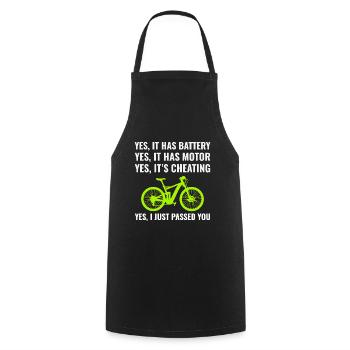 E-Bike Electric Bicycle Bike Cycling Biker Mtb - Cooking Apron - black - Front - AI Model Male 185 dark (185cm)