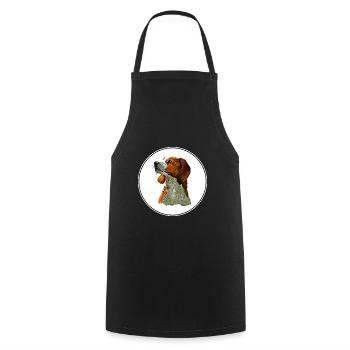 American English Coonhound Dog Sketch Illustration - Cooking Apron - black - Front - AI Model Male 185 dark (185cm)