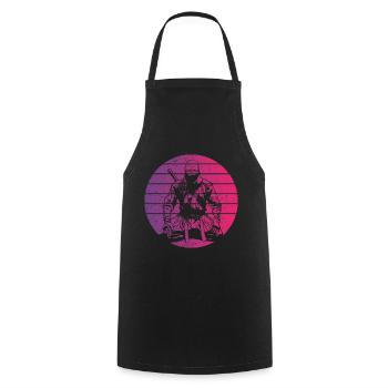 Ninja Retro Style Vintage - Cooking Apron - black - Front - AI Model Male 185 dark (185cm)