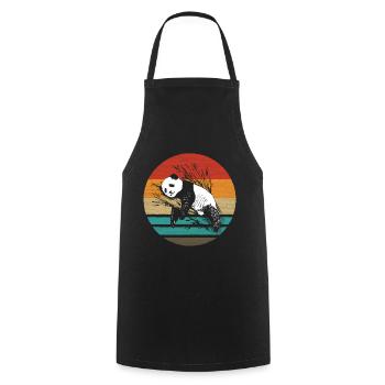 Panda Retro Style Vintage - Kochschürze - Schwarz - Vorne - AI Model Male 185 dark (185cm)