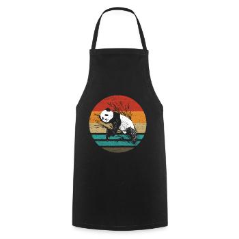 Panda Retro Style Vintage - Kochschürze - Schwarz - Vorne - AI Model Male 185 dark (185cm)