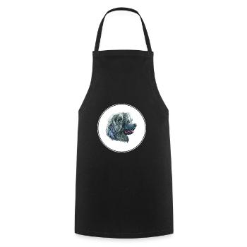 Caucasian Shepherd Dog Watercolor Illustration - Cooking Apron - black - Front - AI Model Male 185 dark (185cm)
