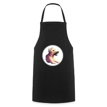 Kombai Hund Aquarell Farbe Illustration - Kochschürze - Schwarz - Vorne - AI Model Male 185 dark (185cm)