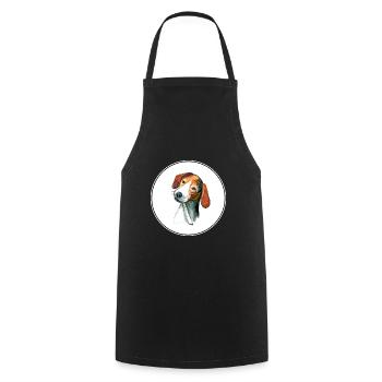 Norwegian Hound Dunker Dog Aquarelle Illustratio - Tablier de cuisine - noir - Devant - AI Model Male 185 dark (185cm)