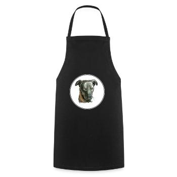 Cursinu Dog Watercolor Sketch Illustration - Cooking Apron - black - Front - AI Model Male 185 dark (185cm)