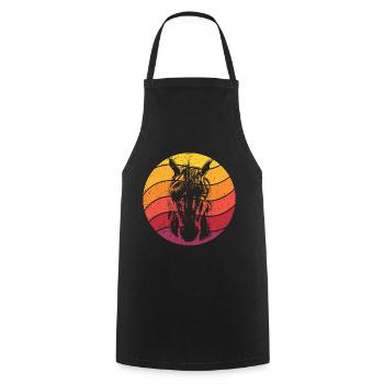 Einhorn Retro Style Vintage - Kochschürze - Schwarz - Vorne - AI Model Male 185 dark (185cm)