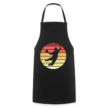 Joueur de Handball Retro Style Vintage - Tablier de cuisine - noir - Devant - AI Model Male 185 dark (185cm)