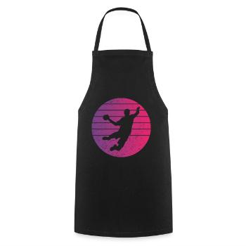 Joueur de Handball Retro Style Vintage - Tablier de cuisine - noir - Devant - AI Model Male 185 dark (185cm)