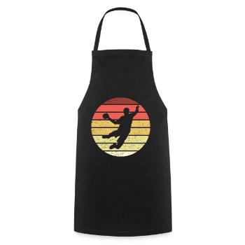 Joueur de Handball Retro Style Vintage - Tablier de cuisine - noir - Devant - AI Model Male 185 dark (185cm)