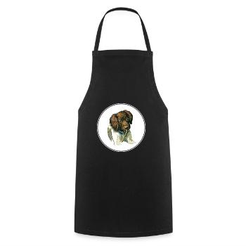 Munsterlander Small Dog Watercolor Illustration - Cooking Apron - black - Front - AI Model Male 185 dark (185cm)
