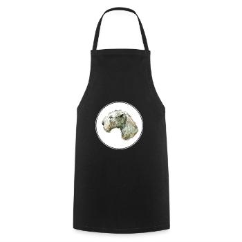 Lakeland Terrier Dog Watercolor Illustration - Cooking Apron - black - Front - AI Model Male 185 dark (185cm)