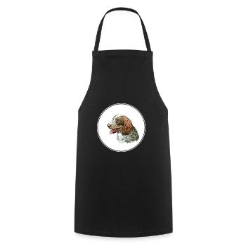 Munsterlander Grande Aquarelle de Chien Illustration - Tablier de cuisine - noir - Devant - AI Model Male 185 dark (185cm)