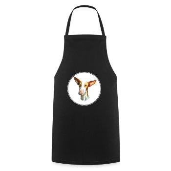 Podenco Canario Dog Watercolor Sketch Illustration - Cooking Apron - black - Front - AI Model Male 185 dark (185cm)