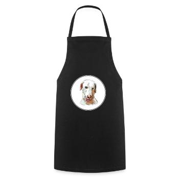 Illustration de l’aquarelle pour chien Rajapalayam - Tablier de cuisine - noir - Devant - AI Model Male 185 dark (185cm)