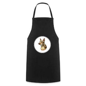 Telomian Dog Watercolor Art Illustration - Cooking Apron - black - Front - AI Model Male 185 dark (185cm)