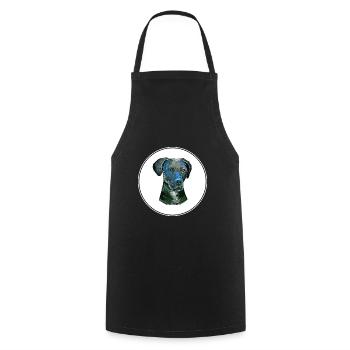 Illustration de l’aquarelle stephens Cur Dog - Tablier de cuisine - noir - Devant - AI Model Male 185 dark (185cm)