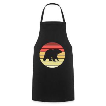 Ours Retro Style Vintage - Tablier de cuisine - noir - Devant - AI Model Male 185 dark (185cm)