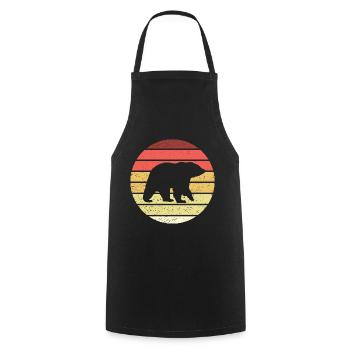 Bear Retro Style Vintage - Cooking Apron - black - Front - AI Model Male 185 dark (185cm)