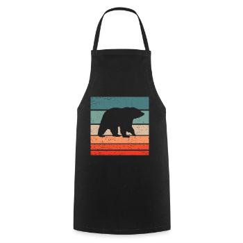 Ours Retro Style Vintage - Tablier de cuisine - noir - Devant - AI Model Male 185 dark (185cm)