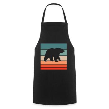 Ours Retro Style Vintage - Tablier de cuisine - noir - Devant - AI Model Male 185 dark (185cm)